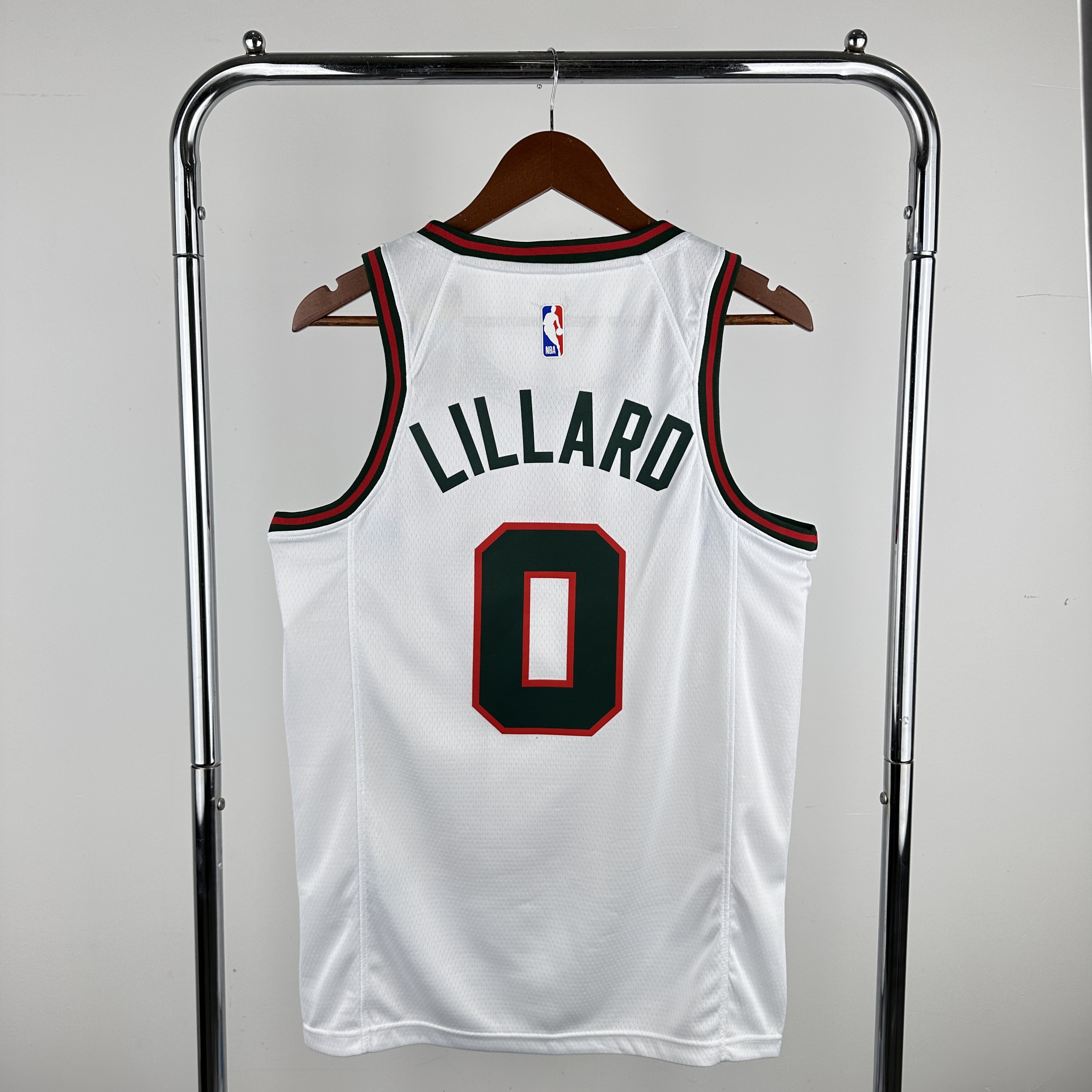 Men Milwaukee Bucks #0 Lillard White Throwback Nike 2024 NBA Jersey->milwaukee bucks->NBA Jersey